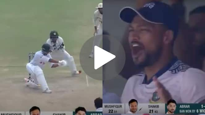 [Watch] Najmul Hossain Roars Like A Tiger As Shakib's Winning Boundary Stuns Pakistan